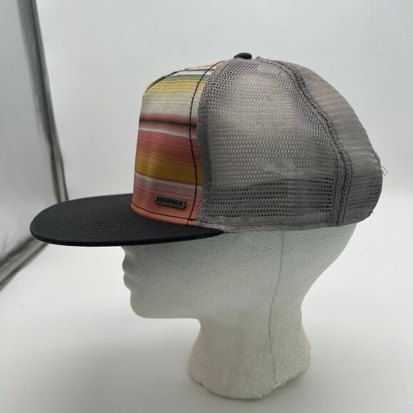 PRANA Hat Men’s One Size Multicolor Striped Flat Brim Vista Trucker - Picture 6 of 9
